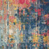 2' X 6' Blue And Yellow Abstract Power Loom Non Skid Area Rug